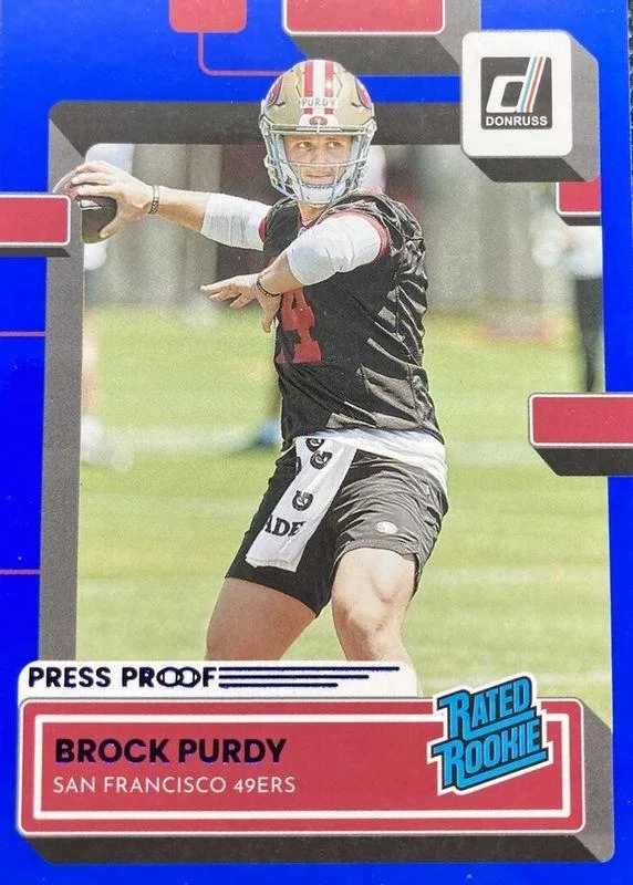 Brock Purdy [Press Proof Blue] #374 PSA 10